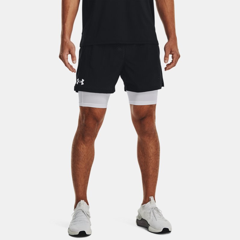 Men's Under Armour Vanish Woven 2-in-1 Vent Shorts Black / White / White XL